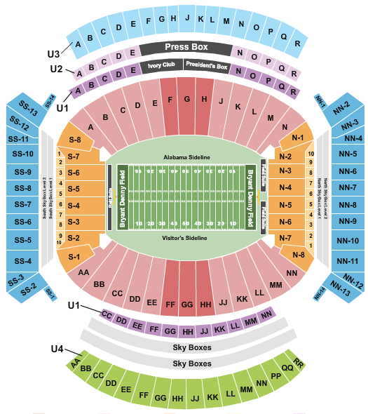 Bryant-Denny Stadium LSU Seating Chart