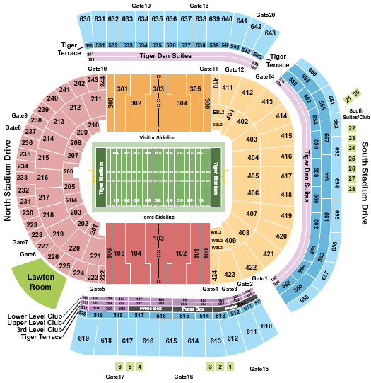 Tiger Stadium LSU Seating Chart